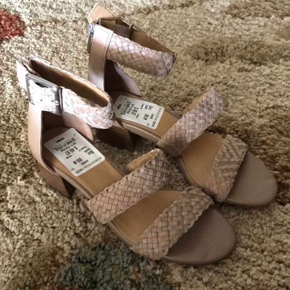 NWT Franco Sarto Braided Strappy Heeled Sandals